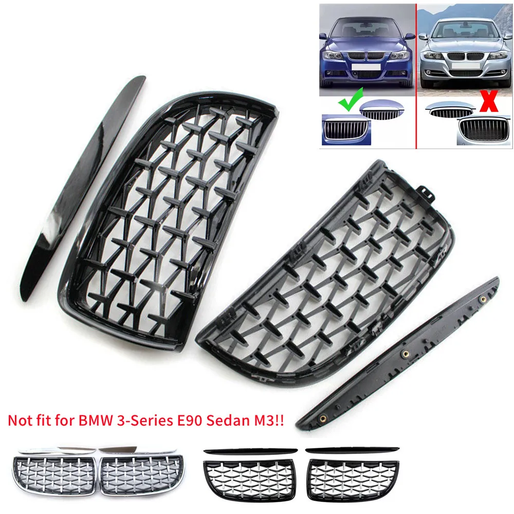 

For BMW 3 Series E90 E91 2005-2008 Car Diamond Styling ABS Front Kidney Grille Hood Racing Grill Auto Replacement Part