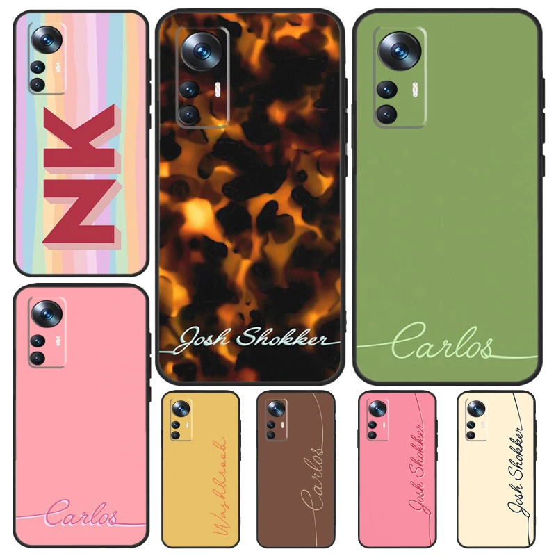 Personalized Monogram Name For POCO X5 X3 Pro M5 M5s F4 X4 F3 F5 Case For Xiaomi 13 13T Pro 12 Lite 12X 11T 12T 14 Pro