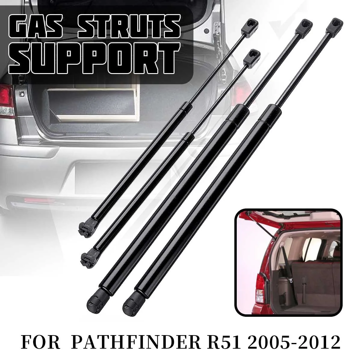 4X Rear Window Boot Gas Spring Strut Support Rod Arm Bars for R51 2005-2012 90460Zl90A