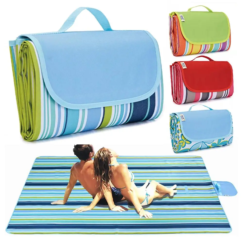 

600d Outdoor Picnic Mat Wear-resistant Oxford Cloth Portable Beach Mat Blanket For Camping Hiking (145 X 200cm)