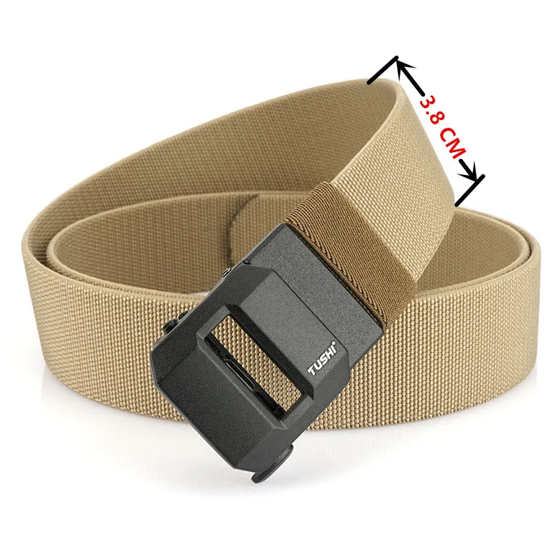 Canvas Belt for Men's Daily Casual Wear, Automatic Buckle, Small Elastic Nylon Belt
