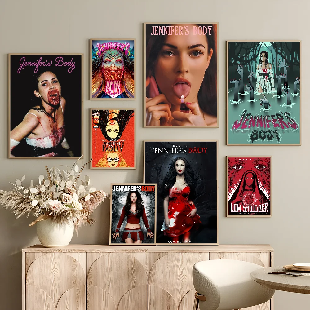 Pop Movie Jennifer Body Movie Sticky Posters Whitepaper Sticker DIY Room Bar Cafe Posters Wall Stickers