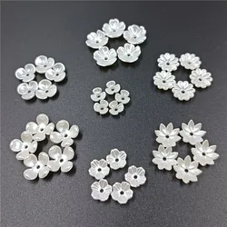 50/100Pcs White ABS Imitation Pearl Acrylic Pendant For Necklace Bracelet Earring DIY Jewelry Leaves Beads Accessories Making