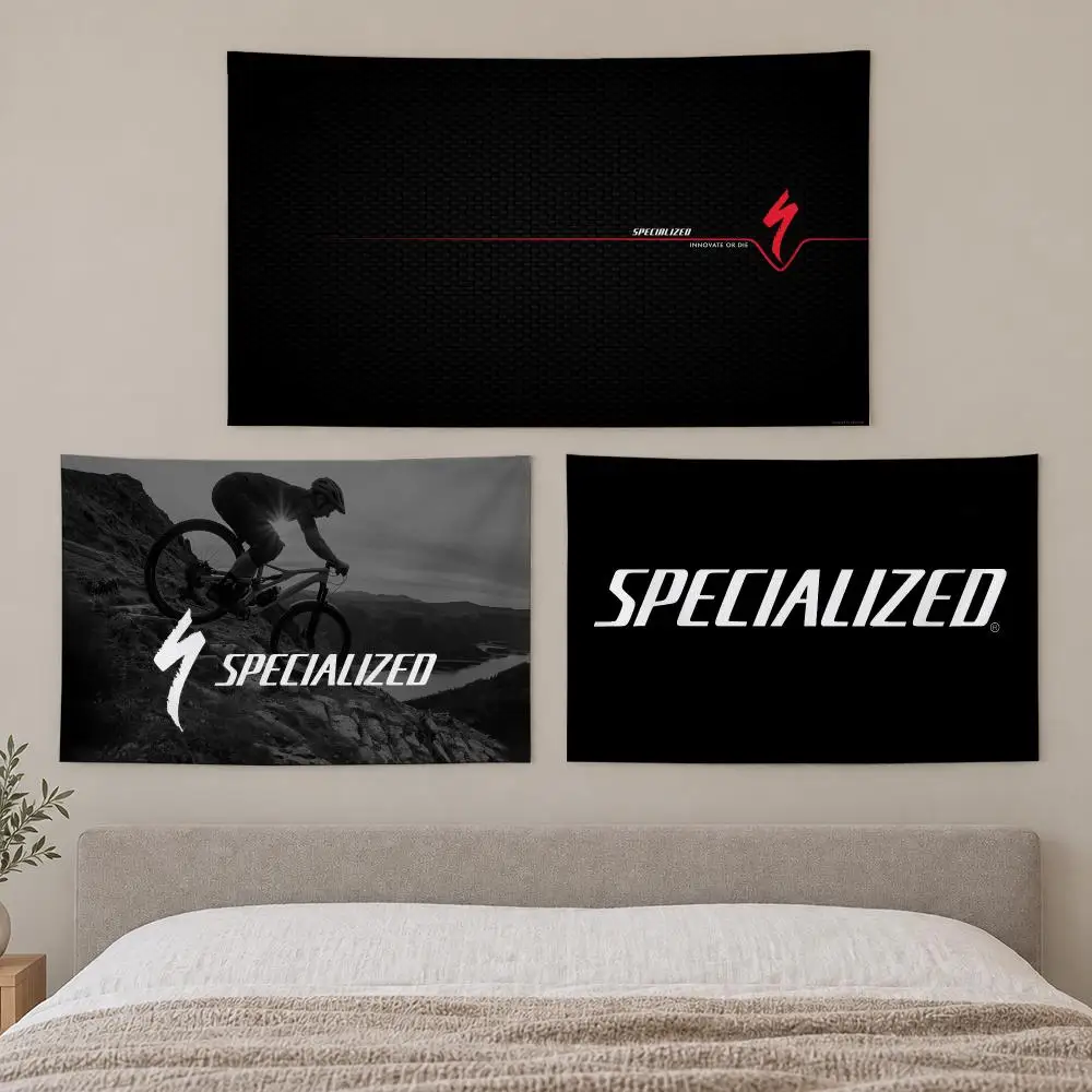 Specialized Logo Tapestry Custom Living Bedroom Party Dormitory Interior Wall Bohemian Decoration Attached Clip