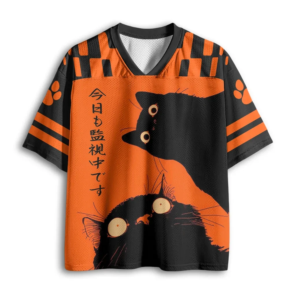 2026 Summer Fashion New Exploration Fun Cowboy Cat 3D Printed T-shirt Quick Drying Outdoor Sports V-neck T-shirt Large