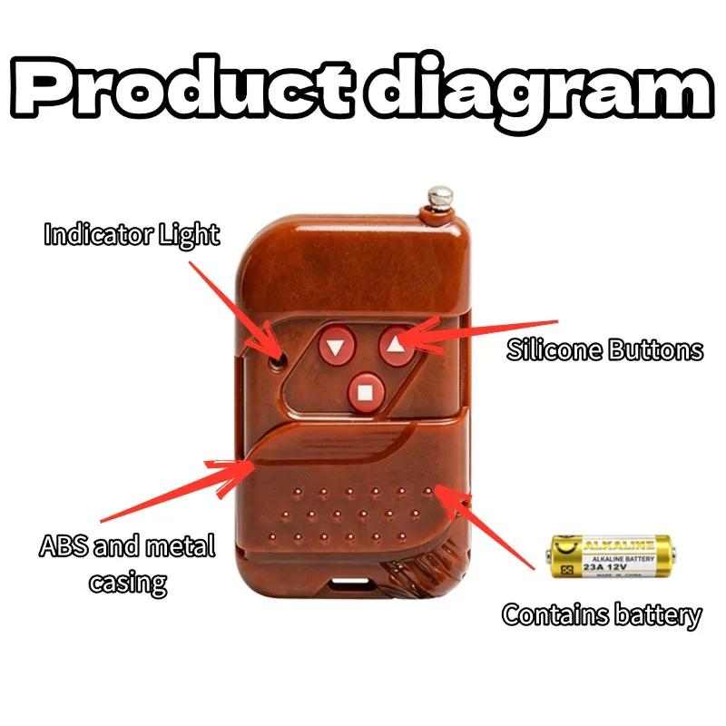 433Mhz Universal Wireless Remote Control Light Switch DC 12V 2CH RF Relay Receiver 60m Range for Light/Garage Door/LED DIY