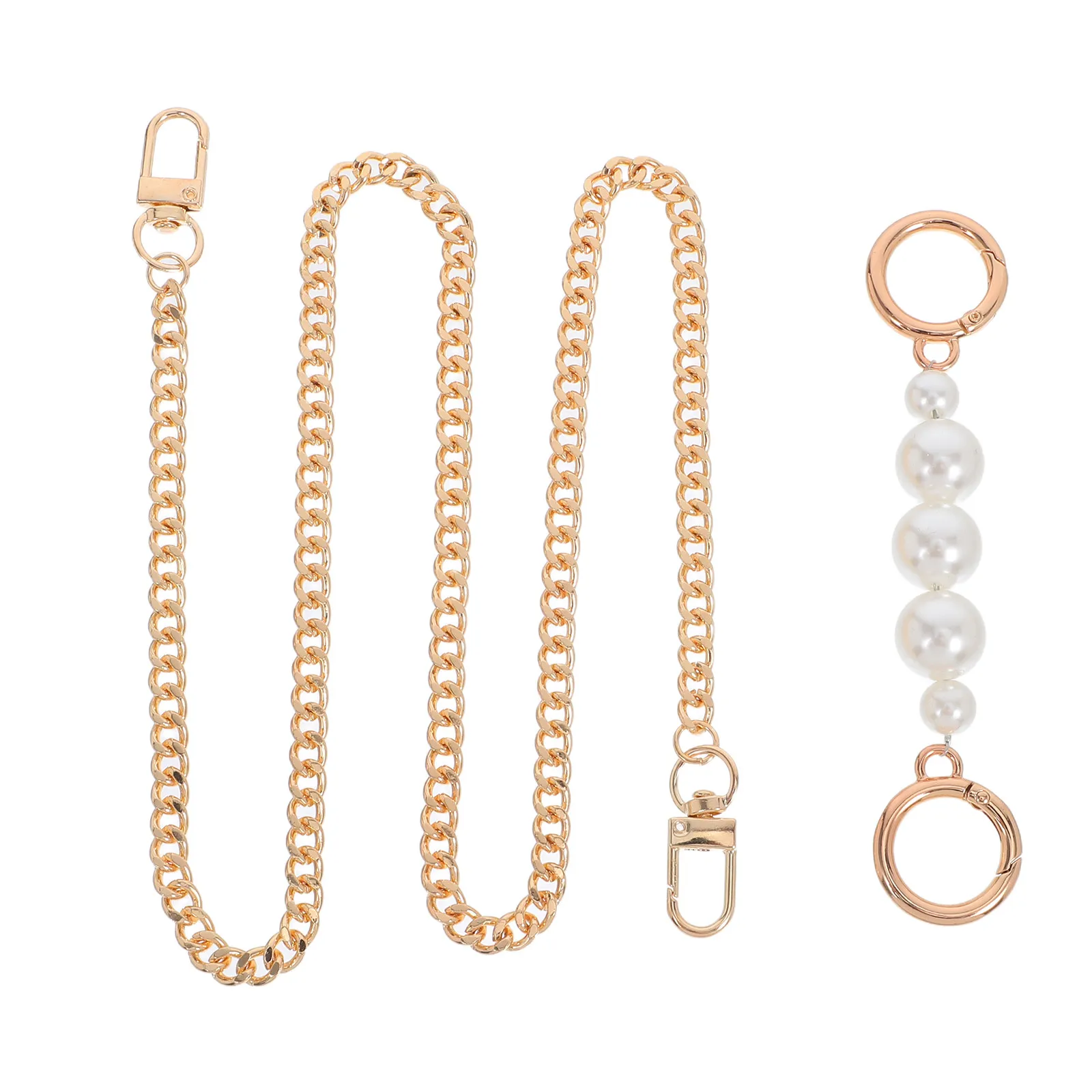 2 Piezas de Cadena Desmontable Dorada para Bolso, Extensor de Bolso de Metal con Perlas, Aleación de Zinc para Bolsos de Mano, Clutches, Bolsos Cruzados, Bolsos de Noche