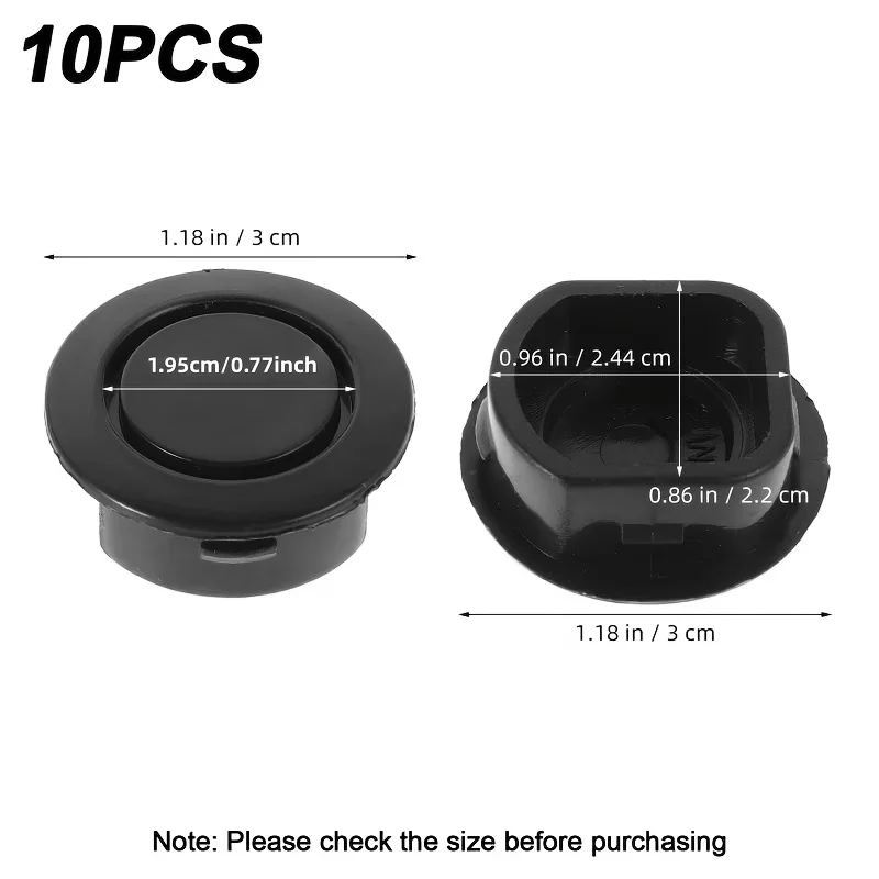 10PCS Car Bumper General Radar Cover Hole Decorative Cover For Front Rear Bumper Reversing Warning Radar Probe Plug Hole