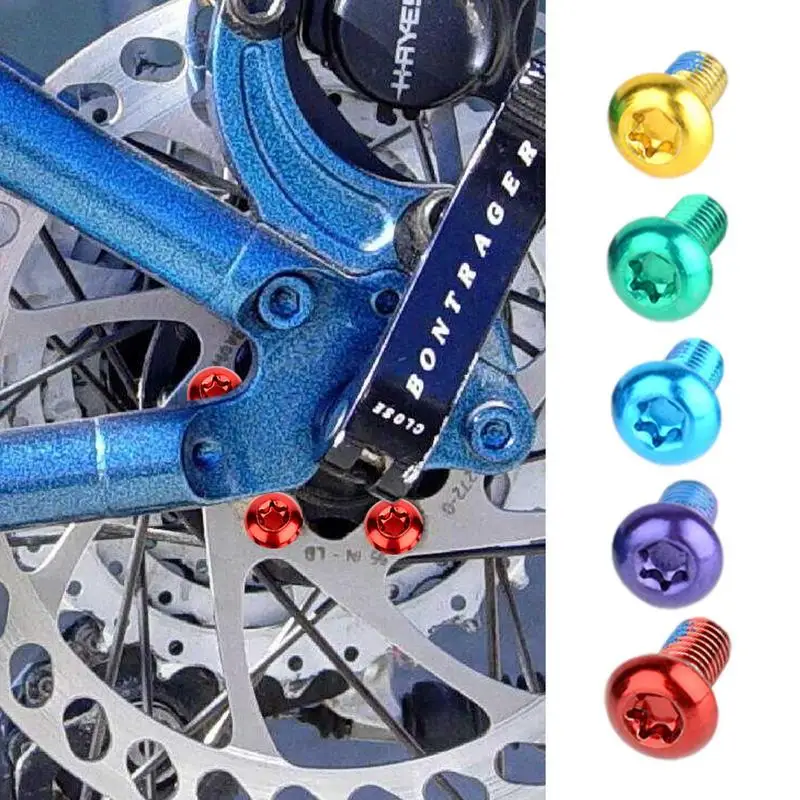 6Pcs Bicycle Disc Brake Bolts Mtb Rotor Bolts M5X10mm Titanium Screws T25 Bicycle Brake Disc Torx Screws Cycling Accessory