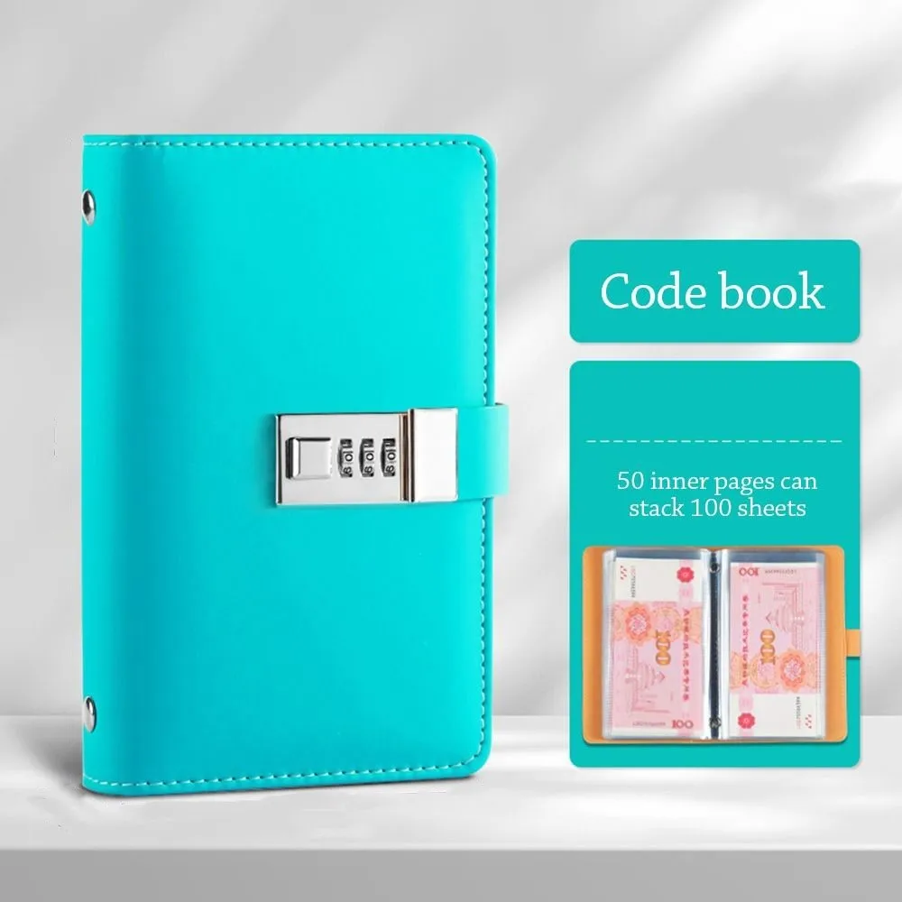A6 Code Notebook for Money Solid Color Anti-splash Water Cash Budget Ledger Daily Plan Diary Notepad