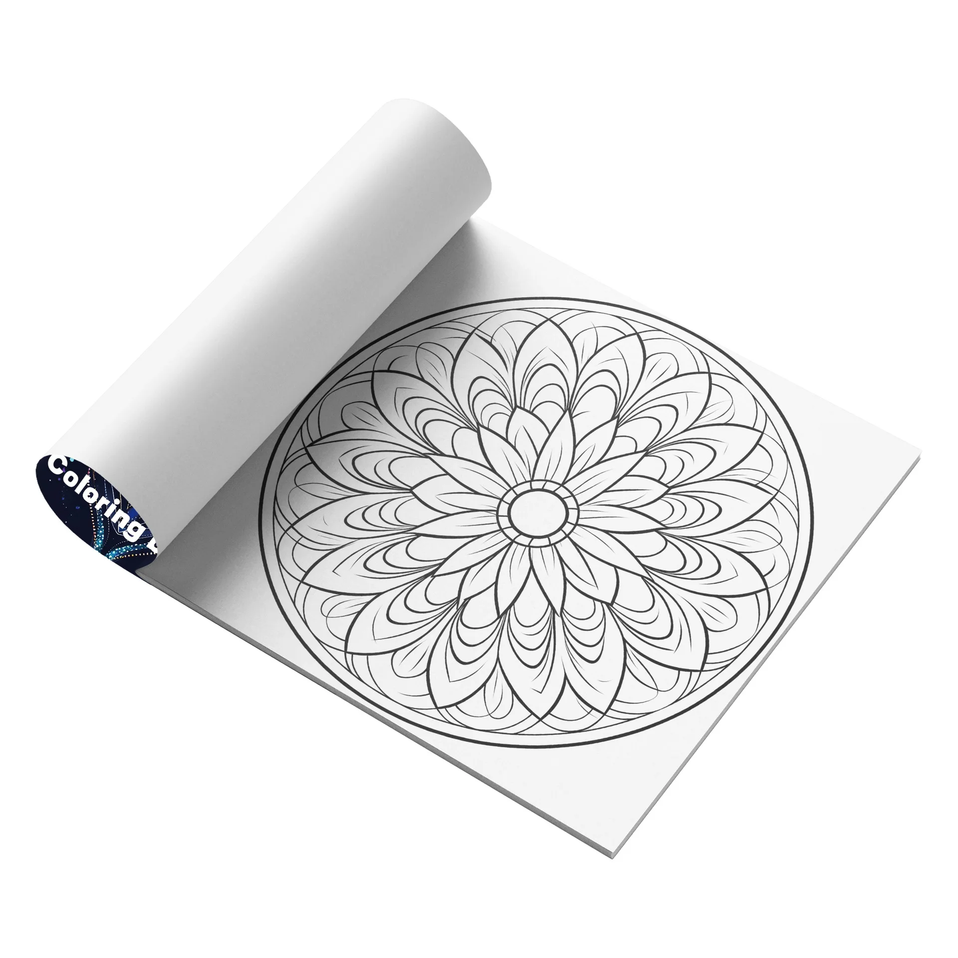 Decompression Mandala Lotus Coloring Book