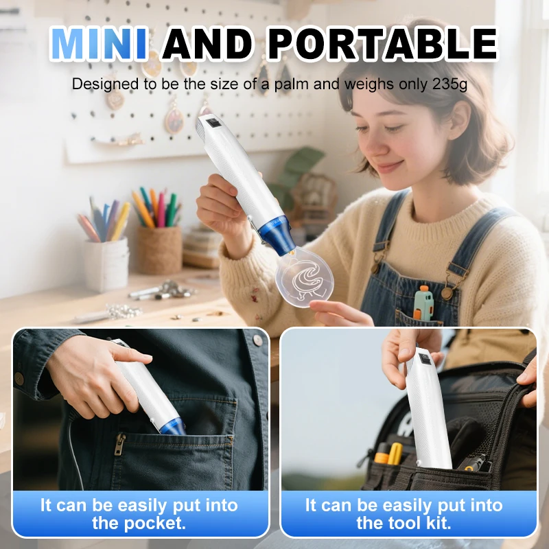 12V High-Quality Mini Handheld Safety Heat Gun, Suitable for Kitchen Food Sealing, DIY Crafts and Household Sealing Tasks