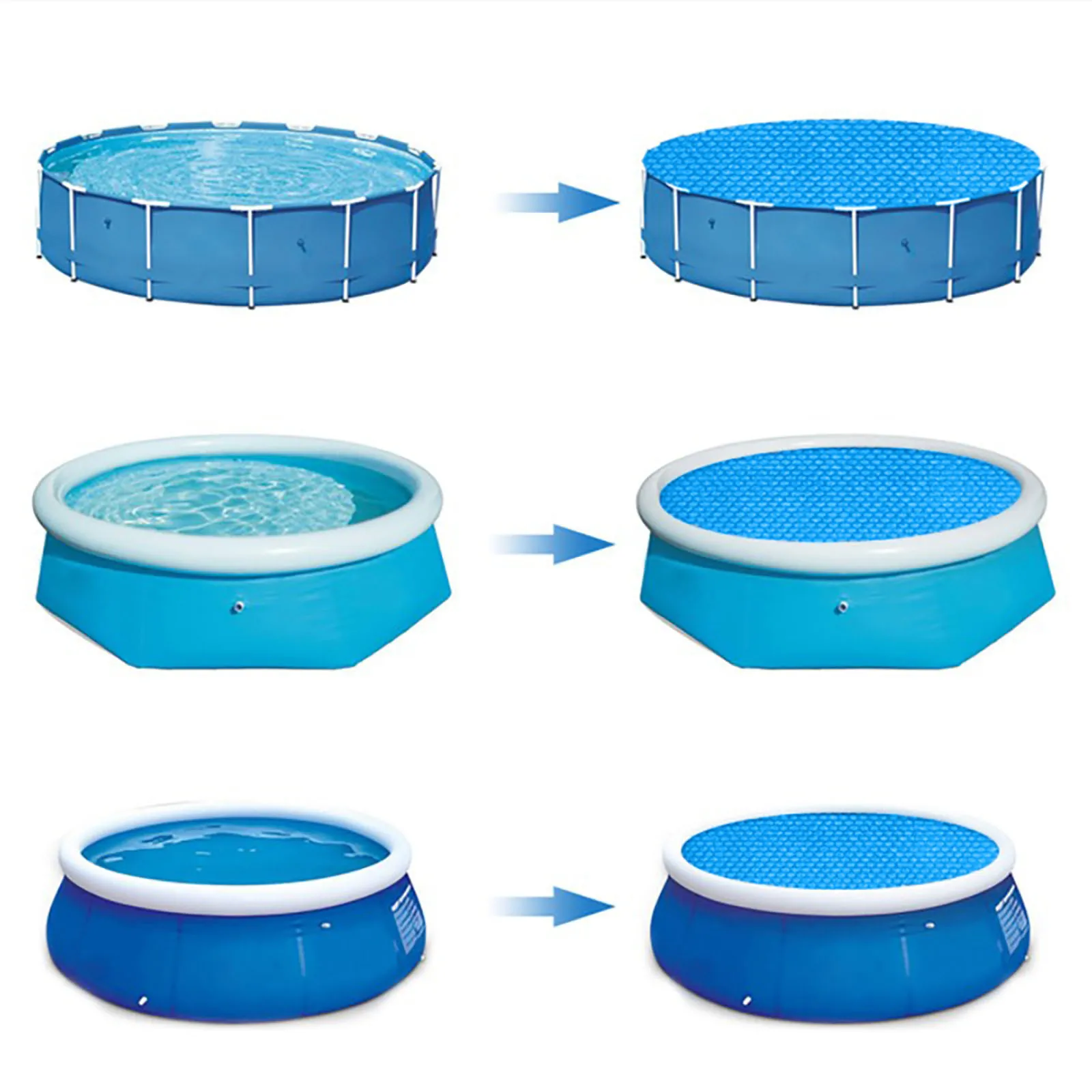 Cubierta Solar para piscina sobre el suelo, manta de aislamiento térmico para piscina, manta térmica redonda protectora con forma de corazón