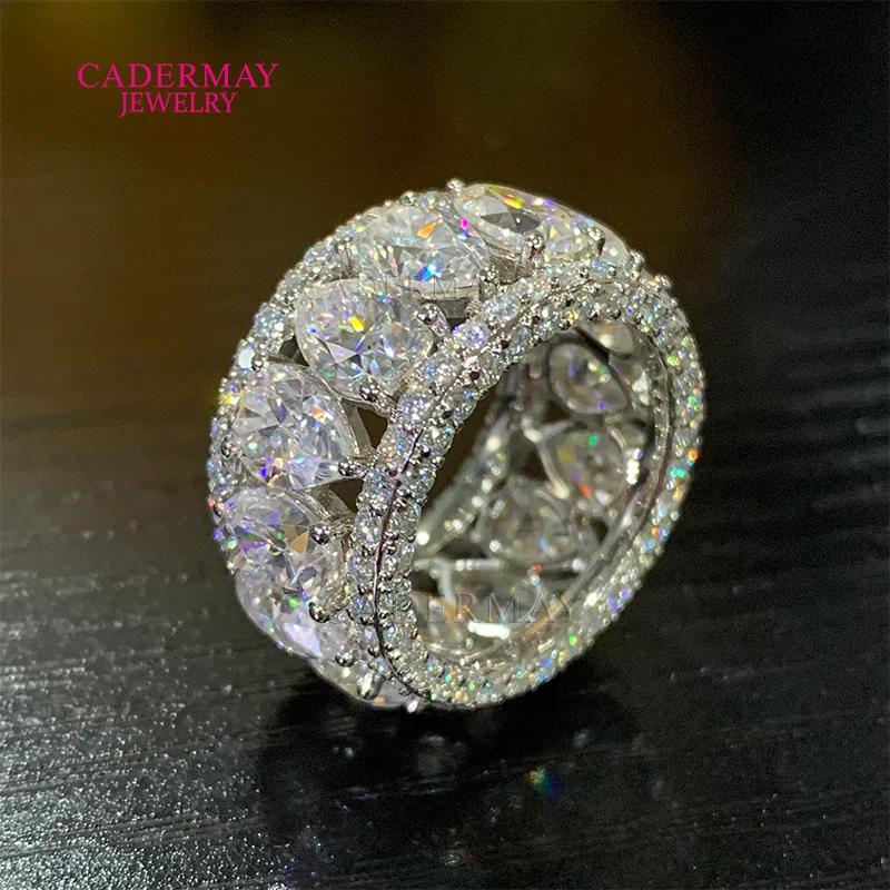 

Ювелирные изделия на заказ Iced Out, 3-рядное кольцо с муассанитом, серебро 925 пробы, 5x7 мм, грушевидная форма, VVS, кольцо вечности с муассанитом для мужчин, подарок на свадьбу