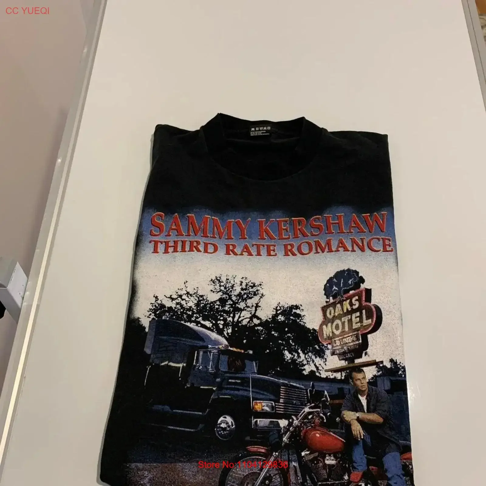 Camiseta Vintage Sammy Kershaw Masculina XL - Estilo Anos 90 'Third Rate Romance' - Top Lavado Vintage 'Feeling Good Train' para Uso Diário e Moda