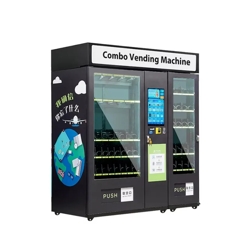 

21.5 Inch Touch Screen Digital Combo Vending Machine Refrigerated Wall Mounted for Hot Foods and Cold Drink
