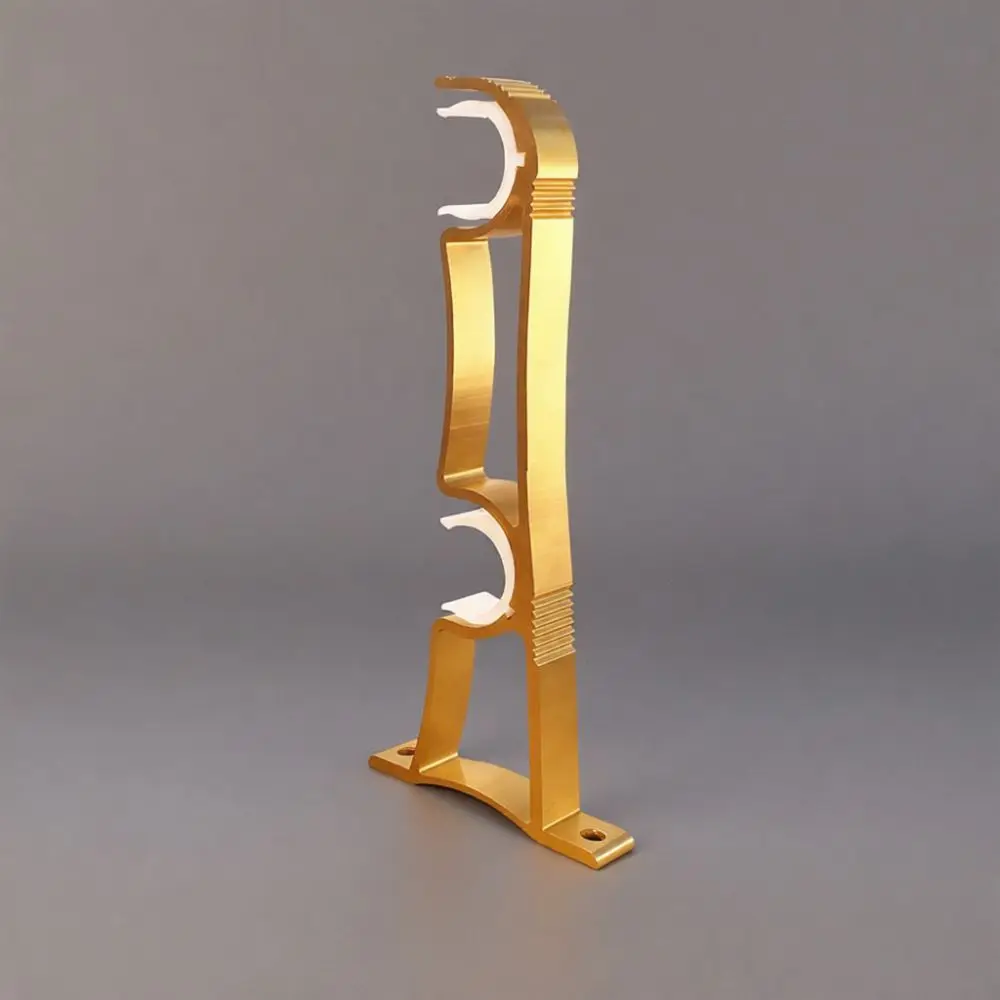 Heavy Duty Aluminum Curtain Pole Bracket Adjustable Wall Ceiling Support Holder For Single Double Drapery Rod Fixture