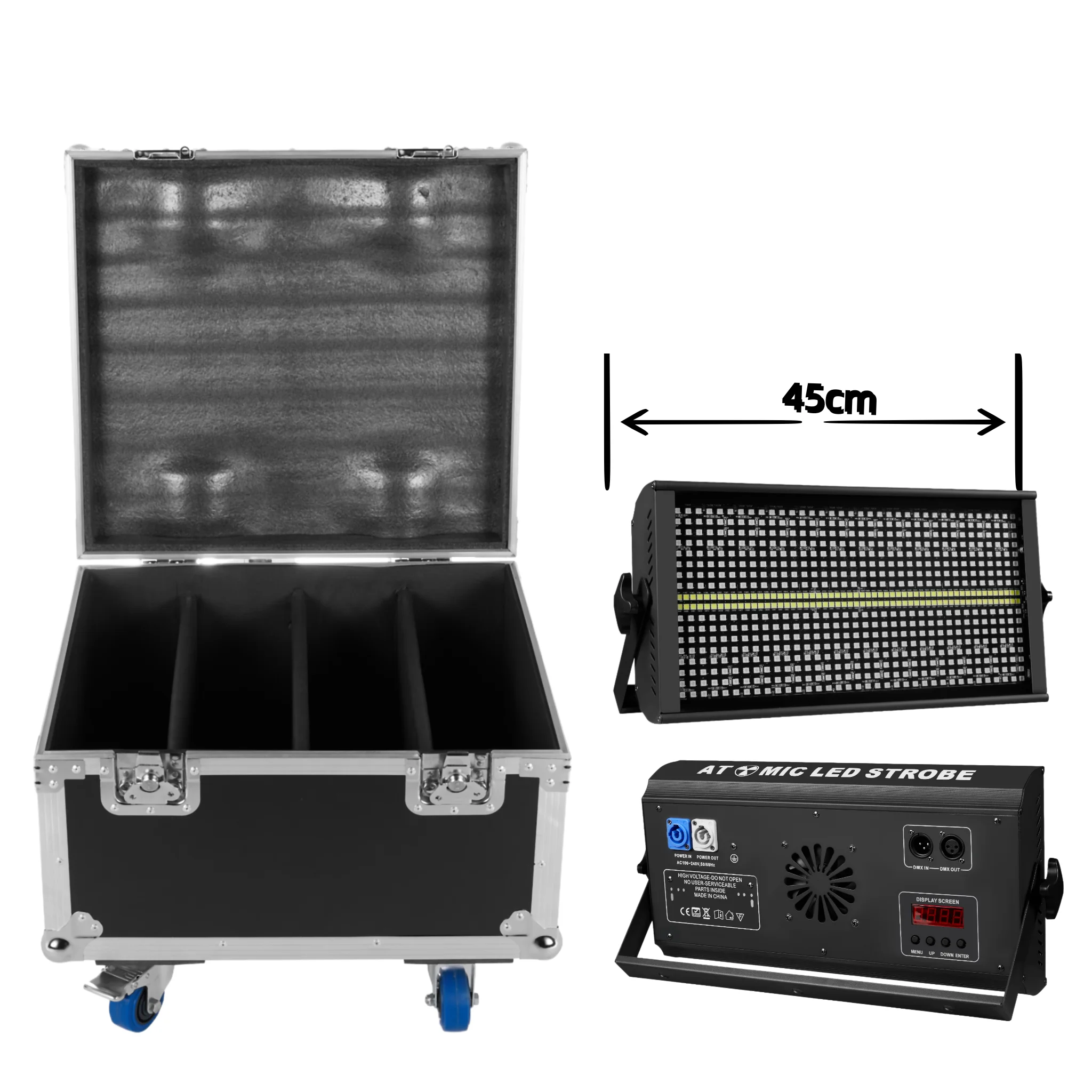 200W LED RGBW 4in1 DJ 48 Zone Partition Strobe Light White 8000K DMX Super Bright DJ Wash Bar Strobe Stage Lighting Effects
