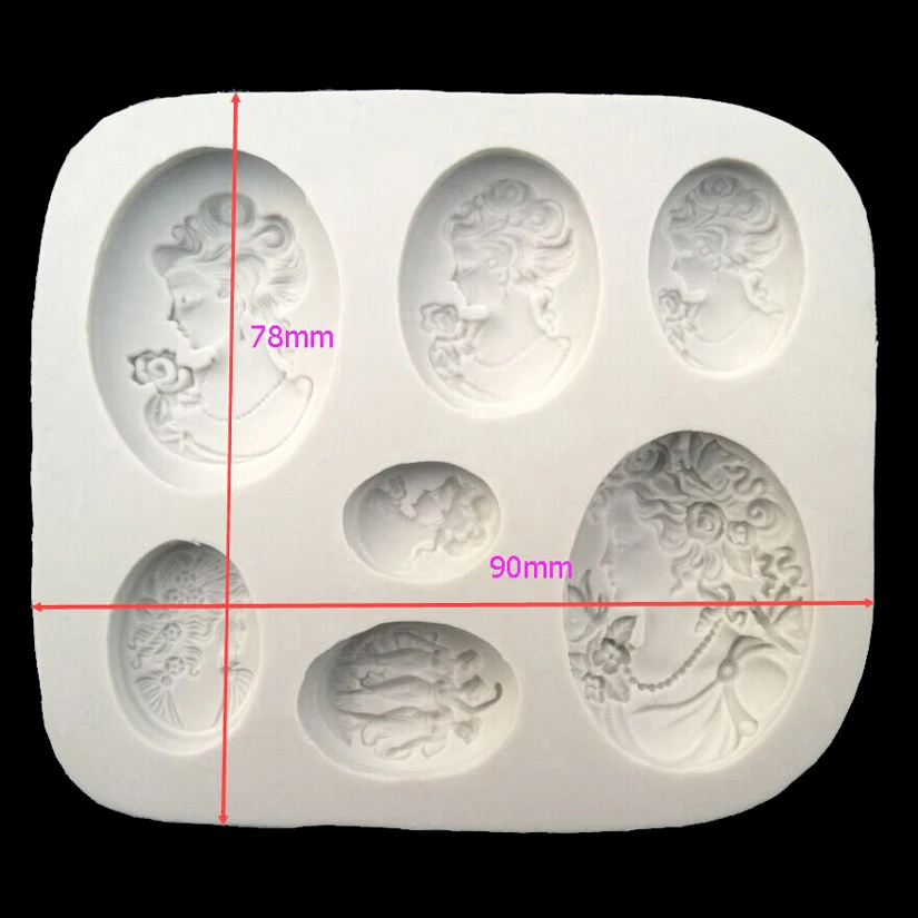 Cameo Collection Portrait Silikon Sugarcraft Form, Fondant Kuchen Dekorieren Werkzeuge – Detail 6