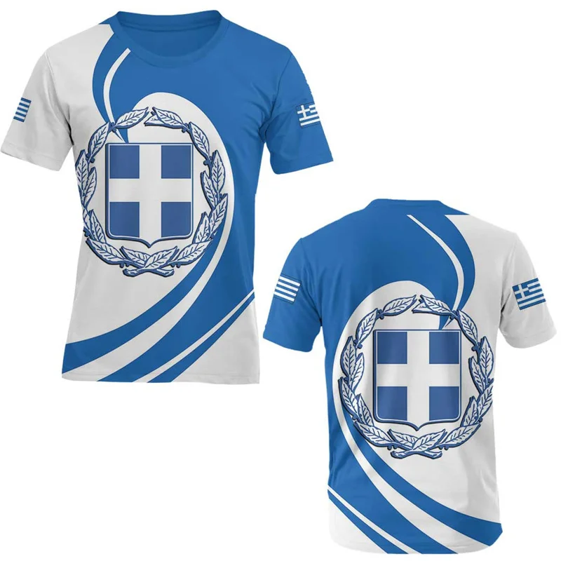 Greece Flag Map 3d Printed T Shirt Islamic Republicof Greece Coat Of Arms Graphic Tee Shirts Fashion Mens Clothing Short Sleeves