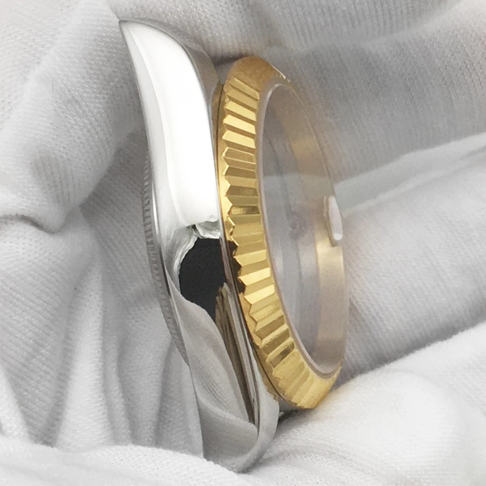 5ATM 36 مللي متر حافظات الساعات الفاخرة الياقوت الزجاج العلوي مقاوم للماء صالح NH35 حركة 28.5 مللي متر الطلب المسمار تاج