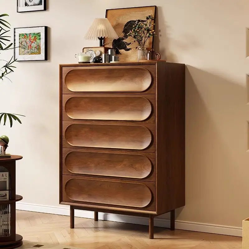 

solid wood retro five or six chest, chest, drawer, locker, American bedroom storage, living room, bedside entrance