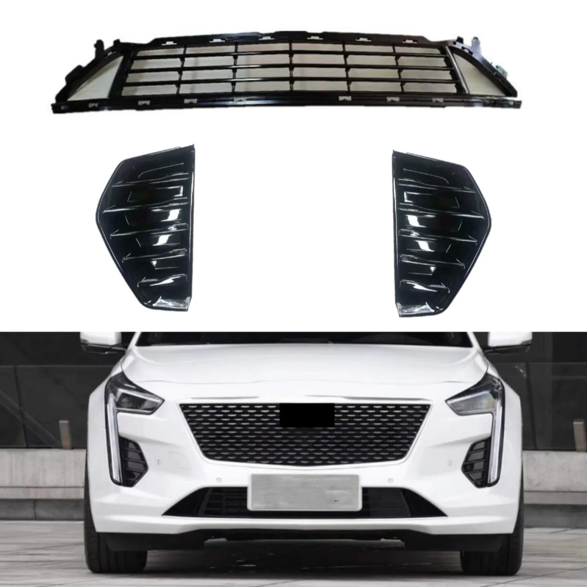 

Нижняя решетка переднего бампера, рамка противотуманной фары для Cadillac CT6 2019 2020 2021, решетка радиатора, сетка бампера, автомобильные аксессуары
