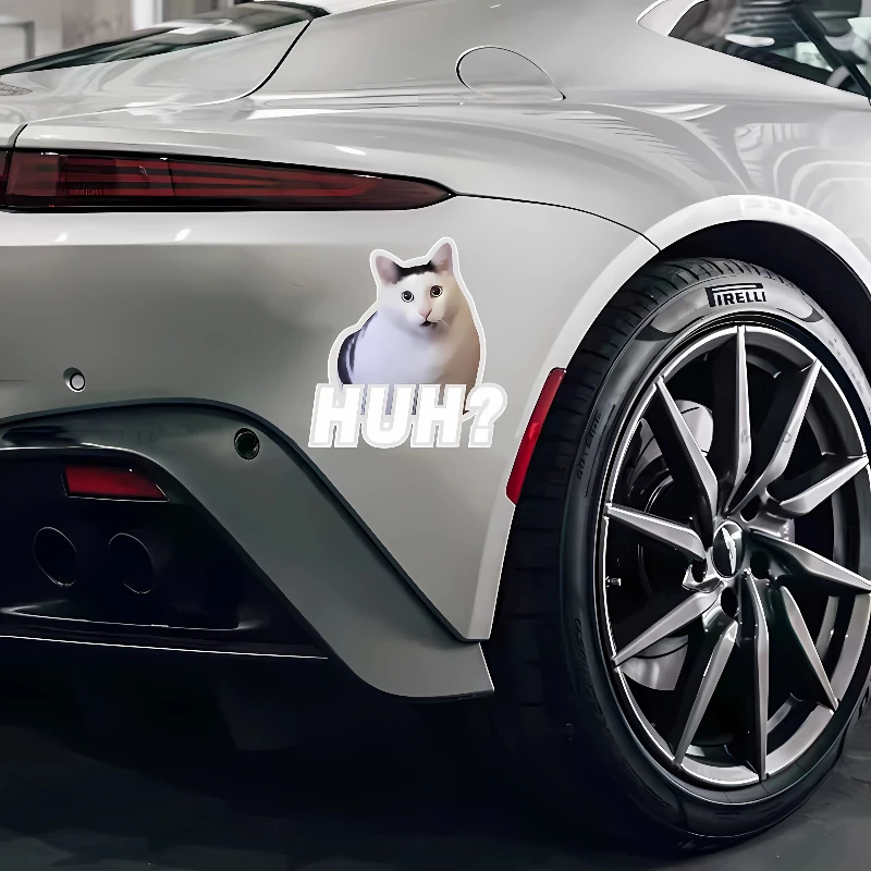 HUH Cat Motorcycle Sticker Waterproof Vinyl Decal Fuel Tank Electric Scooter Car Window Exterior Styling Accessories