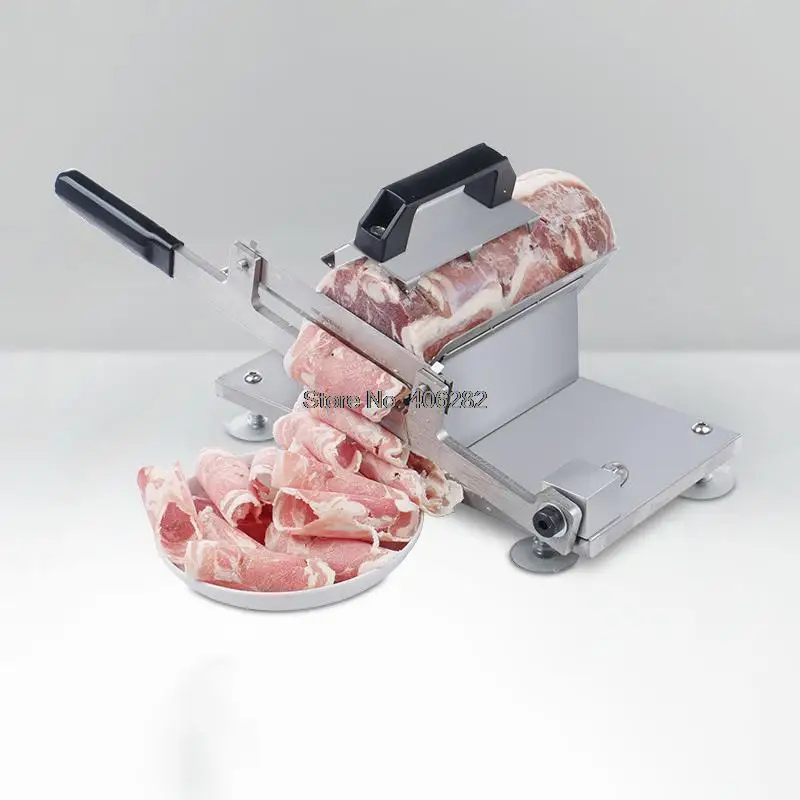 

ST200 Semi-Automatic Stainless Steel Manual Frozen Meat Slicer Fruit Vegetable Mutton Cutting Machine Beef In Hot Pot Slicer