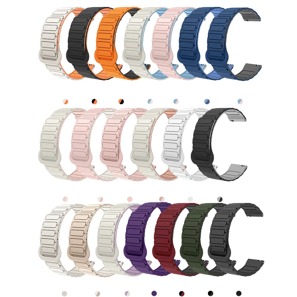 Pulsera magnética de 22mm para Huawei Watch GT Cyber Armor estilo hebilla estable correa de reloj de silicona suave de liberación rápida hombres mujeres