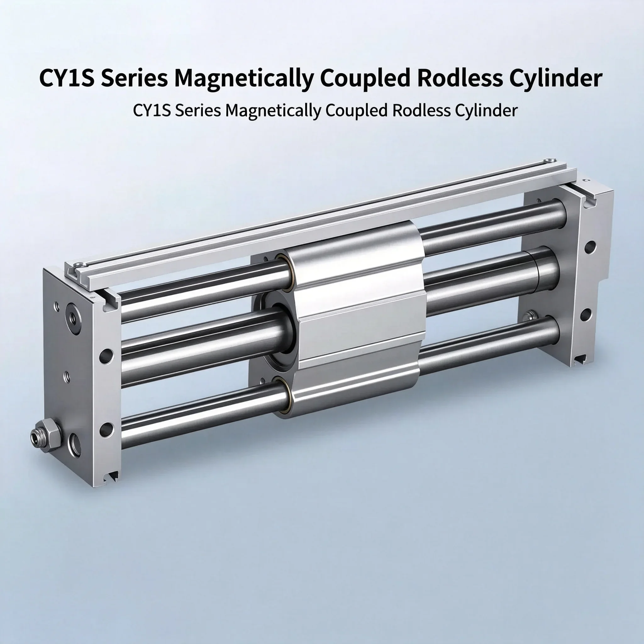 HLH CDY1S Rodless Pneumatic Cylinder Magnetic Coupling Air Piston Inner Diameter 10/15/25/32/40mm Stroke 50-1500mm for Automatio