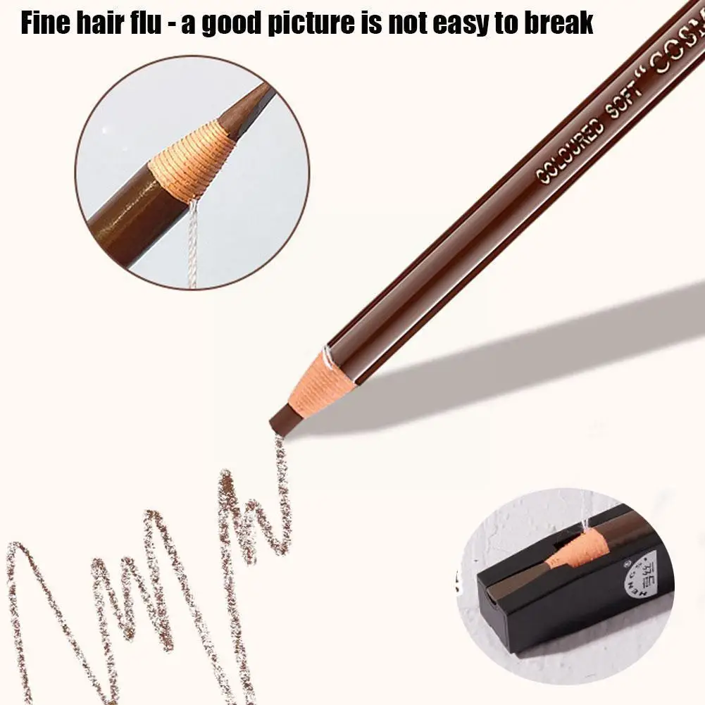 Ultra Fine Eyebrow 1pc Pencil Waterproof Eyebrow Tattoo Microblade Pencil Brow Lasting Pen Natural Eyebrow Long Pencil A0W0