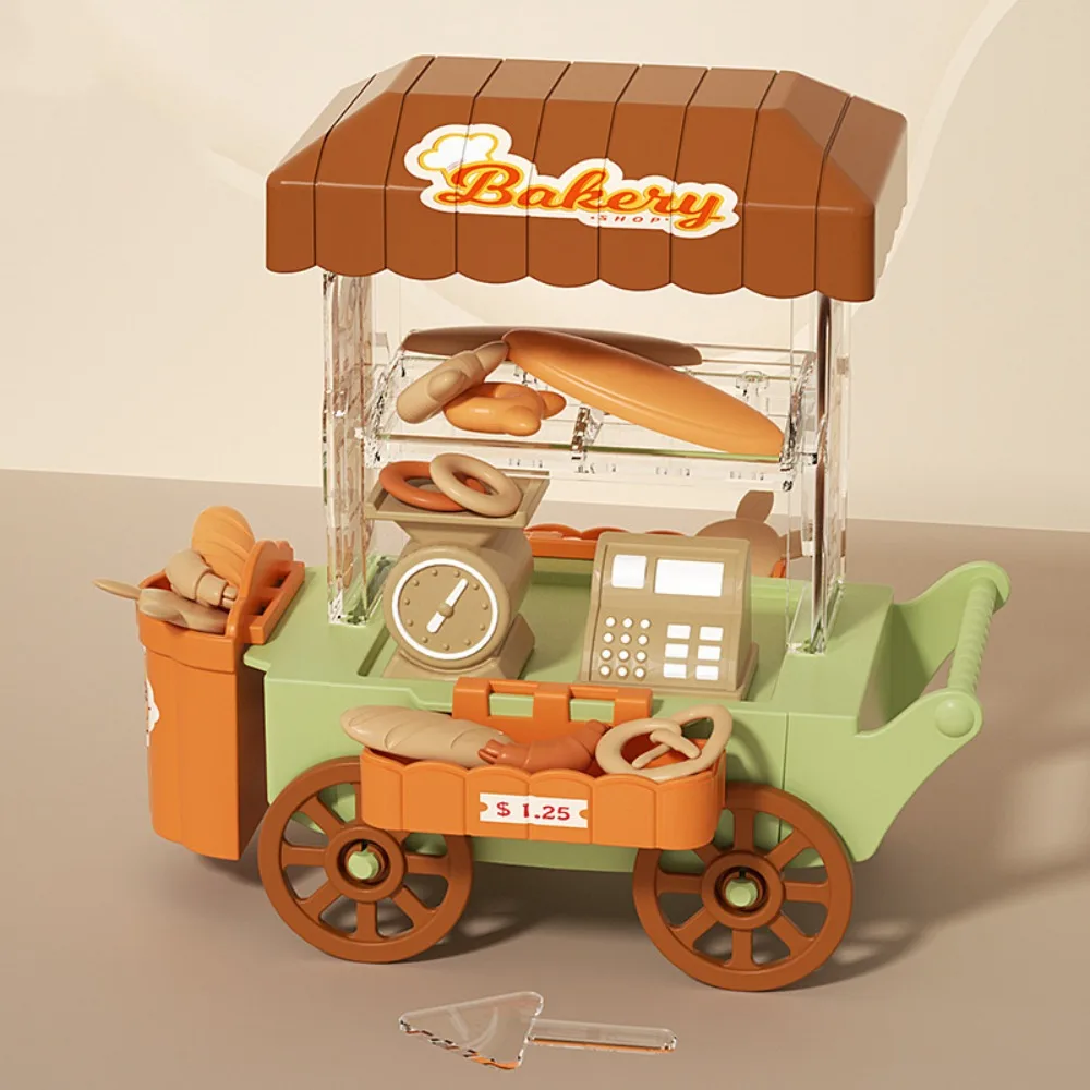 Dessert Stand Ice Cream Truck Toy Colorful Luminous Mini Bread Truck DIY Mini Children's Food Stand Truck Toy Childrens