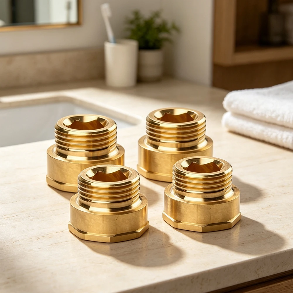 4-Pack For G12 Brass Threaded Fitting for Shower Extension Compatible with Standard Plumbing and Faucet Systems