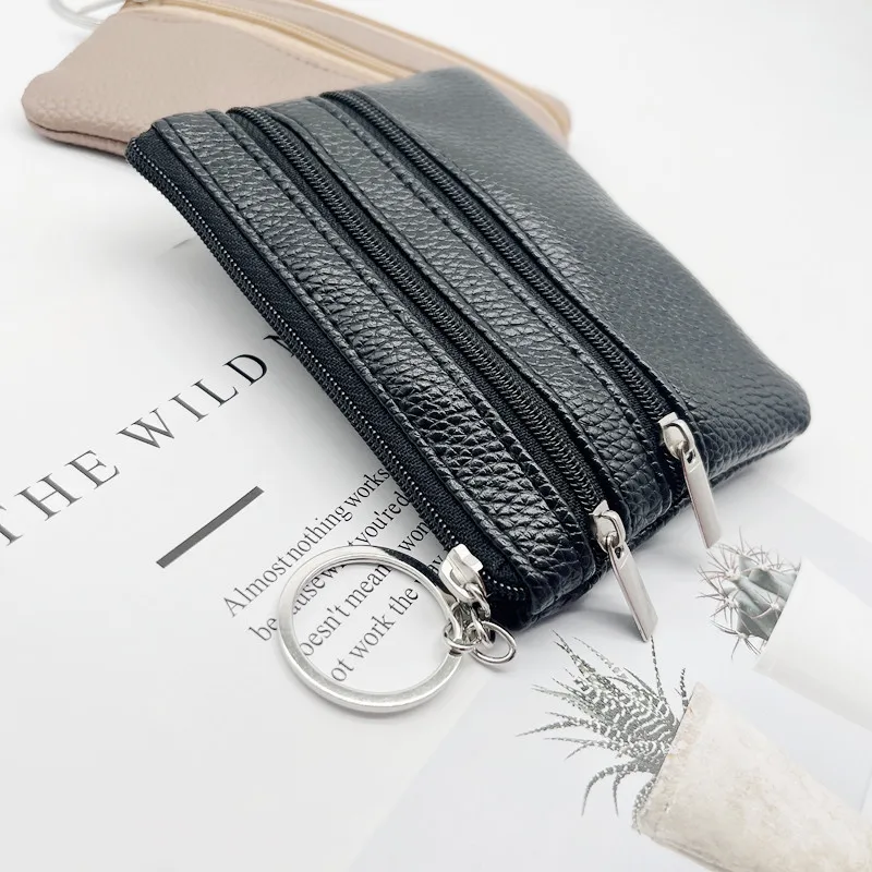 

Women Men Kids Mini Wallet Ladies Double Zipper Coin Purse Multifunctional Small Coin Credit Card Key Ring Storage Wallet Bags