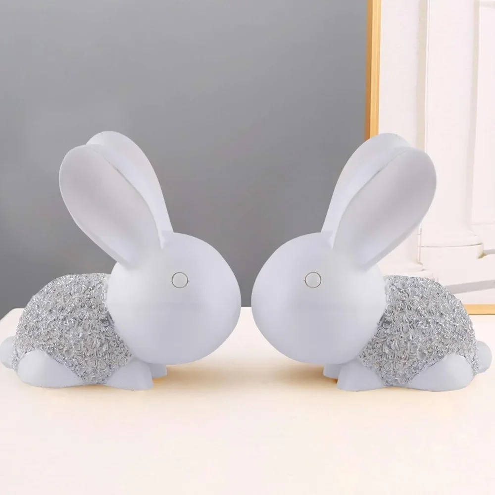

Art-Wheels_handicrafts Rabbit Cute Pair Statue for Home Decor Showpiece | Kids Room Decorative Showpiece (White)