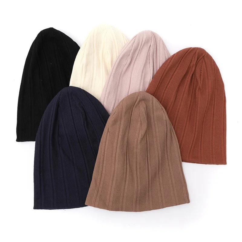 Autumn and Winter Cotton Ribbed Beanies Adult and Kids Hat for warm wearing Beanie Sweet Band