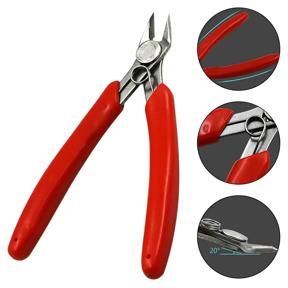 Electronics Cutting Plier Jewelry Wire Cable Cutter Side Snips Flush Pliers Tool Rubber Handle Model Bicycle Repair Hand Tools