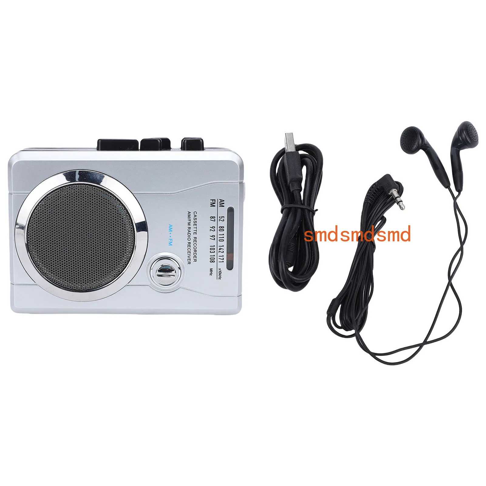 Portable Cassette Player Recorder AM FM Radio with Built in Speaker Microphone Earphone  Battery Operated DC Powered