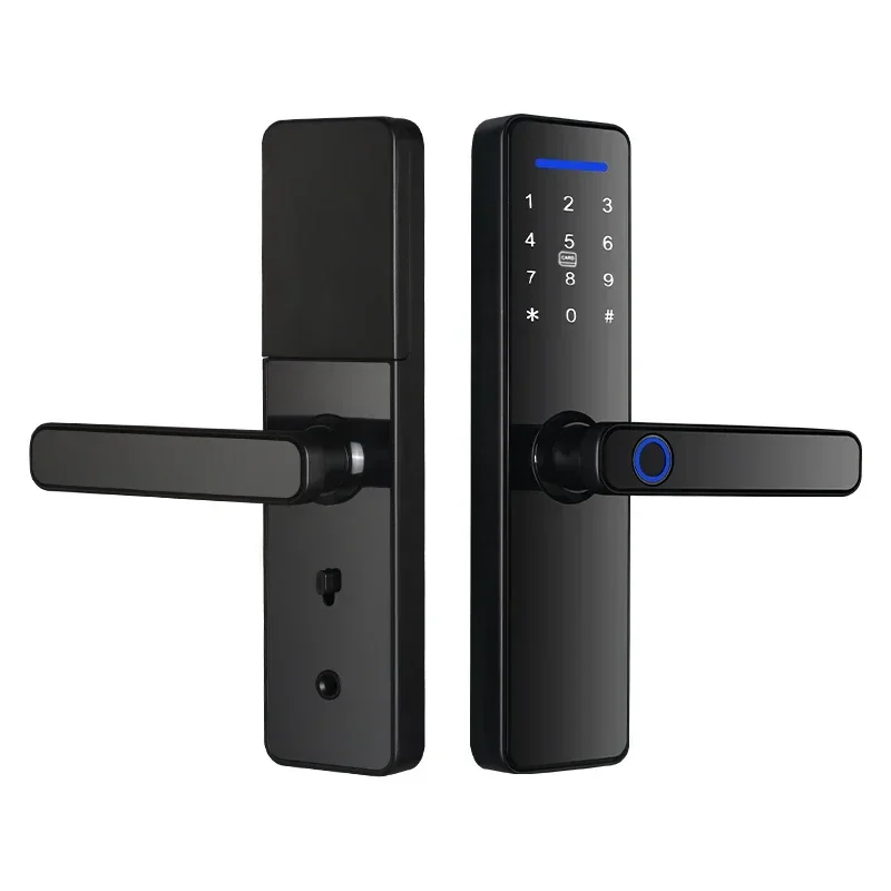 QLEUNG-Serrure de Porte Intelligente S811 Tuya, Wifi, Application TTLock, Télécommande avec Empreinte Digitale, Mot de Passe, Clé de Déverrouillage, Serrures Intelligentes