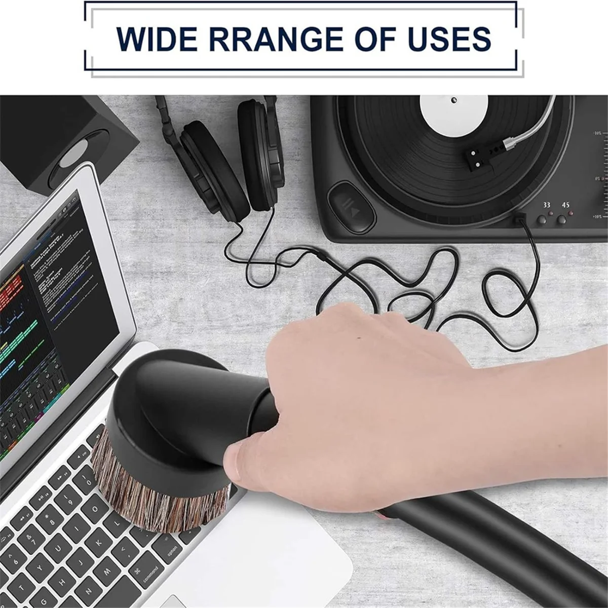 A58E-فرش مكنسة كهربائية، فرش أرضية، فرش مستديرة مع محول 1.06 بوصة إلى 1.37 بوصة، فرشاة رأس مفرغة