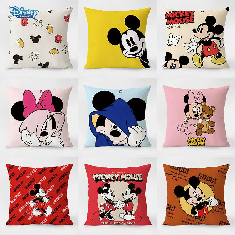 Disney Mickey Mouse Mickey Pillow Cover Sofa Living Room Cartoon Cute Mickey Backrest Pillowcase Office Study Car Pillow case