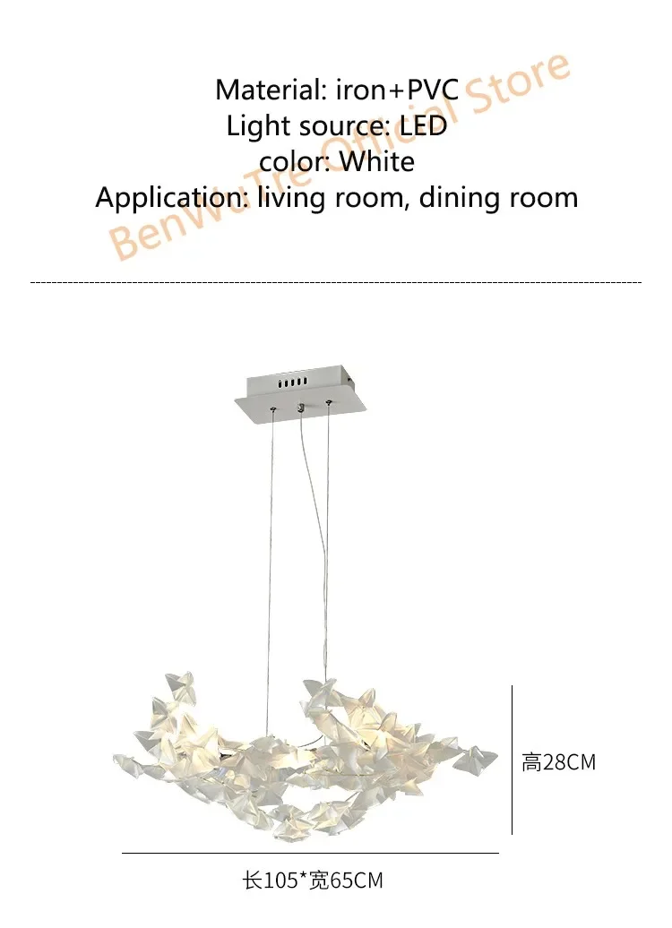 Creative Postmodern LED Chandelier Lighting White