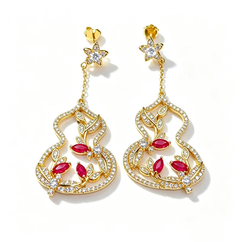 YULEM Ruby diamond Earrings 100% Natural Marquise Ruby Earrings silver 925 Stud Earrings Gift For Women