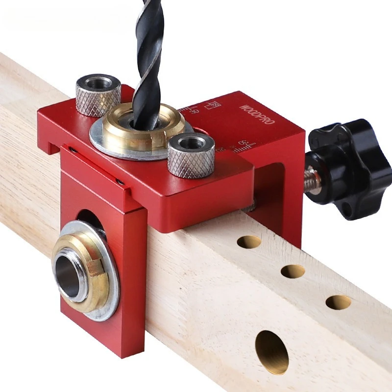 LLY Woodworking Hole Punching Positioner, Red Auxiliary Board, Furniture Board Splicing Tool