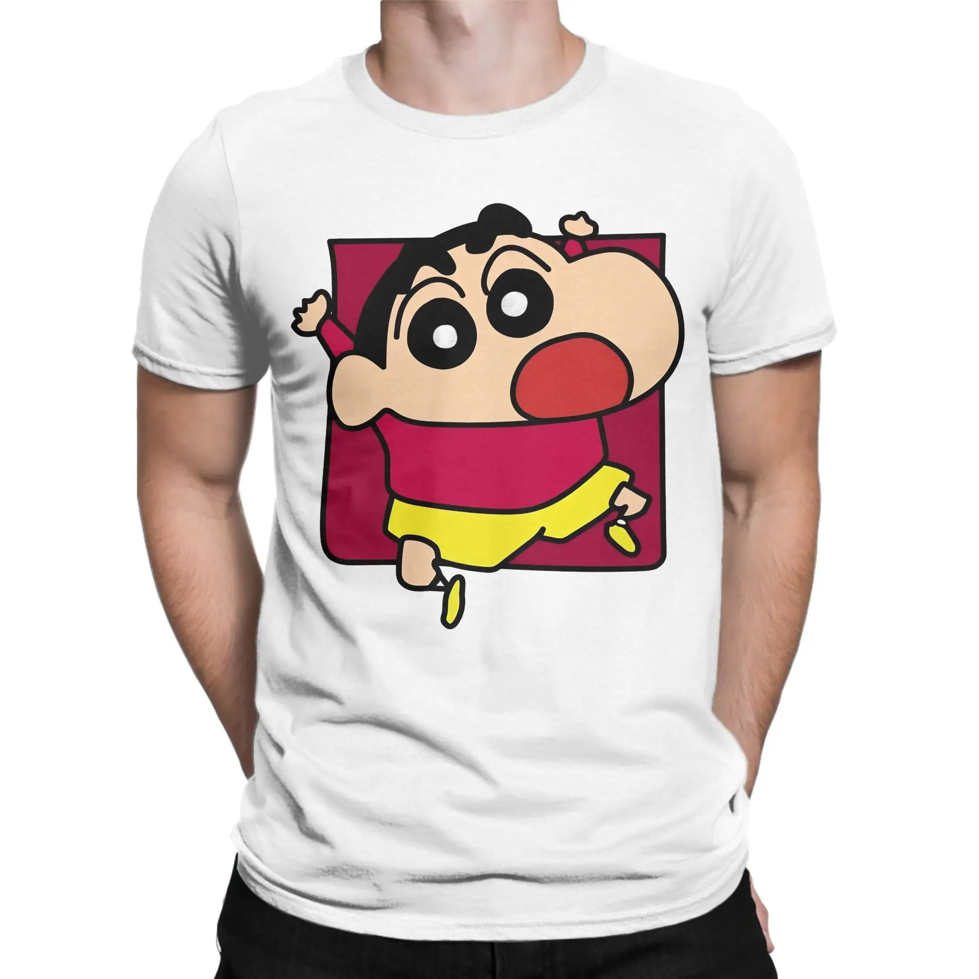 C-Crayon S-Shin-chans T Shirt Unisex 100%Cotton Tops Harajuku Anime Crewneck Short Sleeve