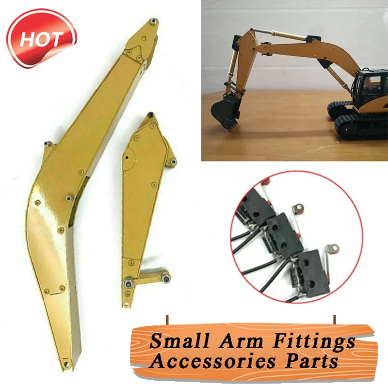 Upgrade Full Metal Big and Small Arm for HUINA 1550 RC Crawler Car 15CH 2.4G 1:14 RC Excavator Metal Arm Part Accessories