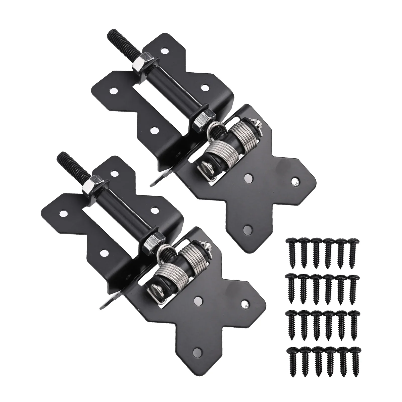 Baby Safety Bad Weather Black Heavy Duty Hardware 2pcs Outdoor Gate Hinges Spring Hinge Sturdy Swinging 90 Degree