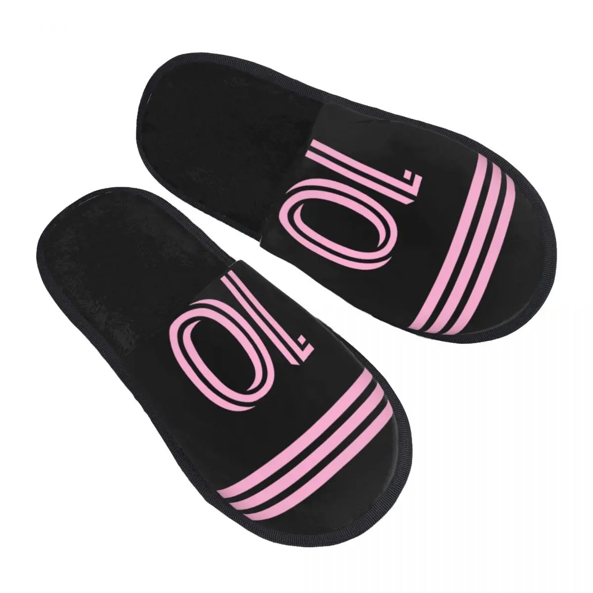 Messied 10 Inter Miami Home Cotton Slippers Non Slip Cozy Household Fur Slippers Slides Indoor