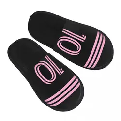 Messied 10 Inter Miami Home Cotton Slippers Non Slip Cozy Household Fur Slippers Slides Indoor